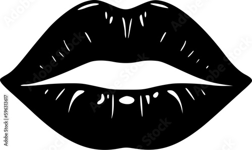 Lips | Black and White Vector illustration