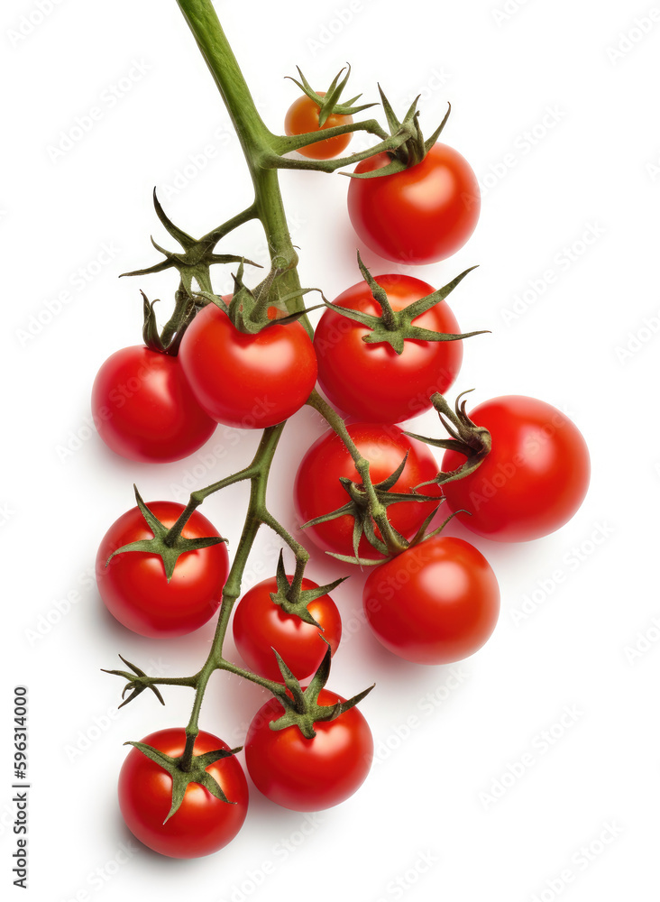 Red cherry tomatoes on a twig Red cherry tomatoes on a twig