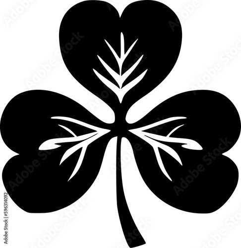 Shamrock - Black and White Isolated Icon - Vector illustration