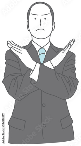 拒否するスーツを着た男性