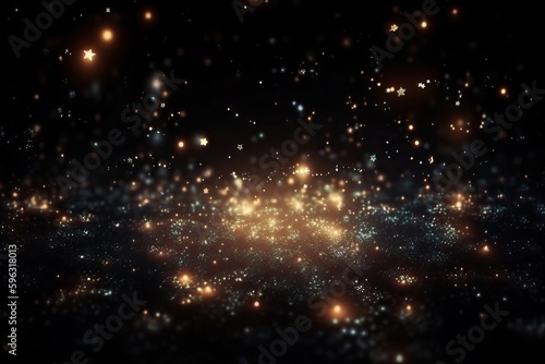 Star trail, blurred motion of stars, bokeh from stars in space, generative AI.
