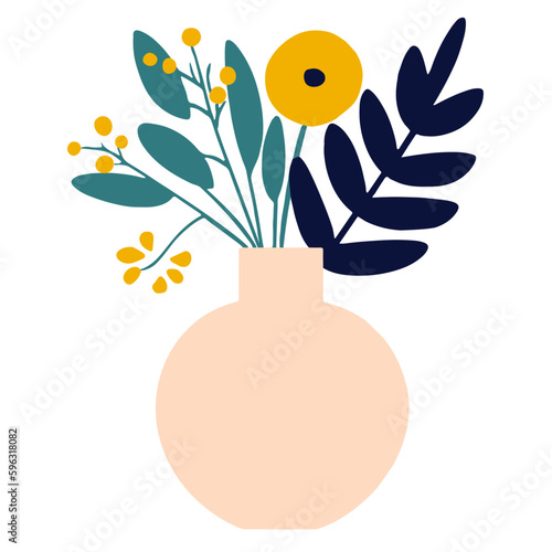 花瓶の花のベクターイラスト