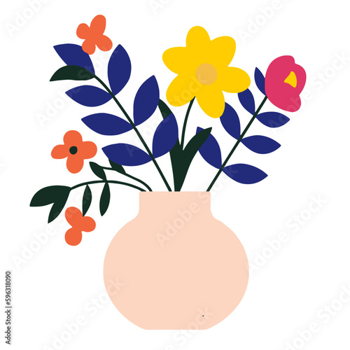 花瓶の花のベクターイラスト