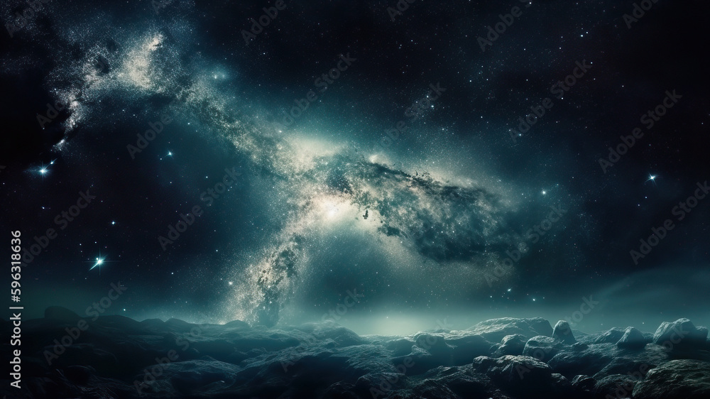 Star dust and milky way far and deep in space, astronomical studies and research, space background, generative AI Star dust and milky way far and deep in space, astronomical studies and research, space background, generative AI