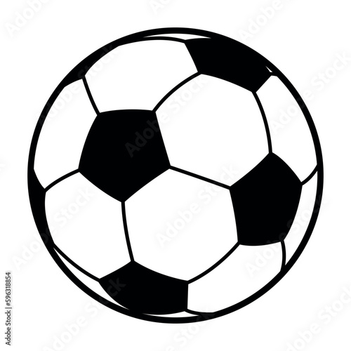 football ball - black and white vector silhouette symbol illustration of soccer ball  white background