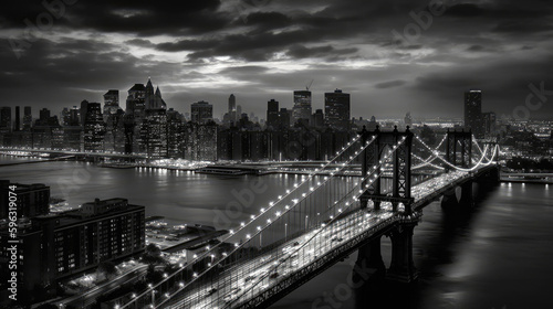 Brooklyn bridge. Breathtaking travel destination place. Generative AI © piai