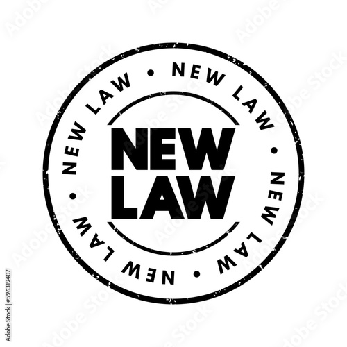 New Law text stamp, concept background