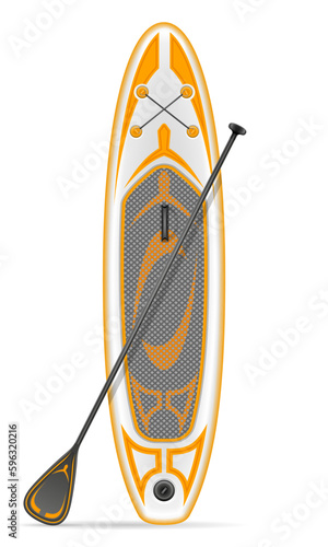 inflatable sup board for outdoor activities and water sports vector illustration