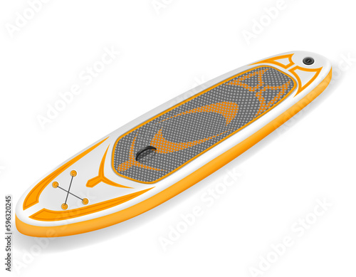 inflatable sup board for outdoor activities and water sports vector illustration