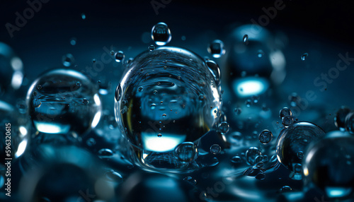 Close up Falling drop of water background. Generative ai.