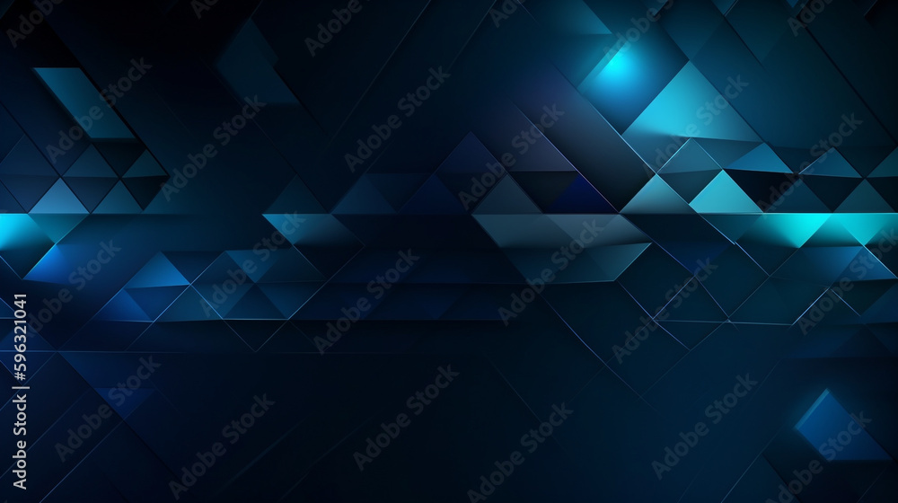 Obraz premium Dark blue abstract modern background for design. Geometric shape. Triangles, diagonal lines. Gradient