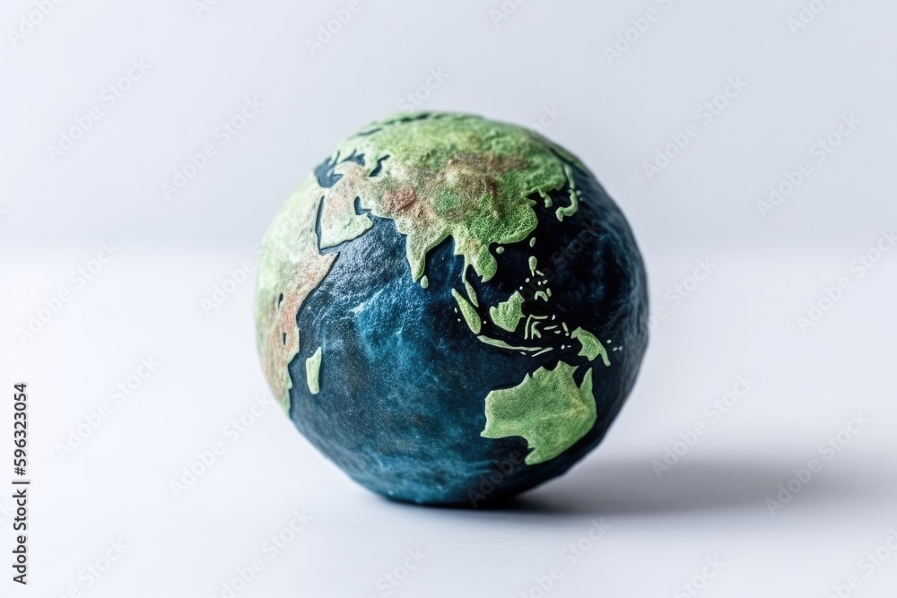 Earth is isolated on white background. world map green planet Earth Day or environment day Concept and ecology and environment sustainable concept.generative ai.