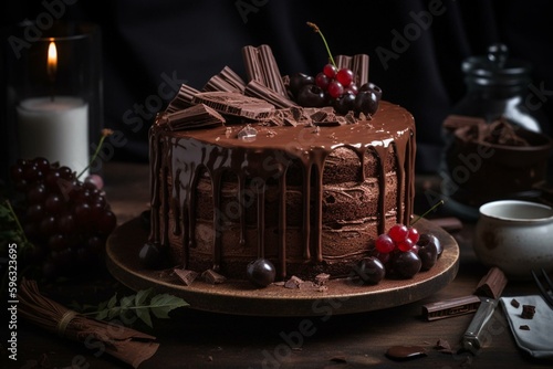 Celebrate national day for the decadent chocolate cake  Indulge in the rich  moist  and chocolaty treat. Generative AI