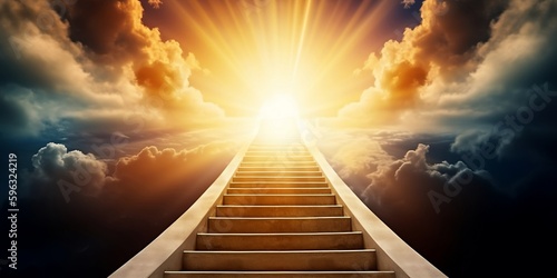 Fotografie, Tablou Ascending stairs to the sun