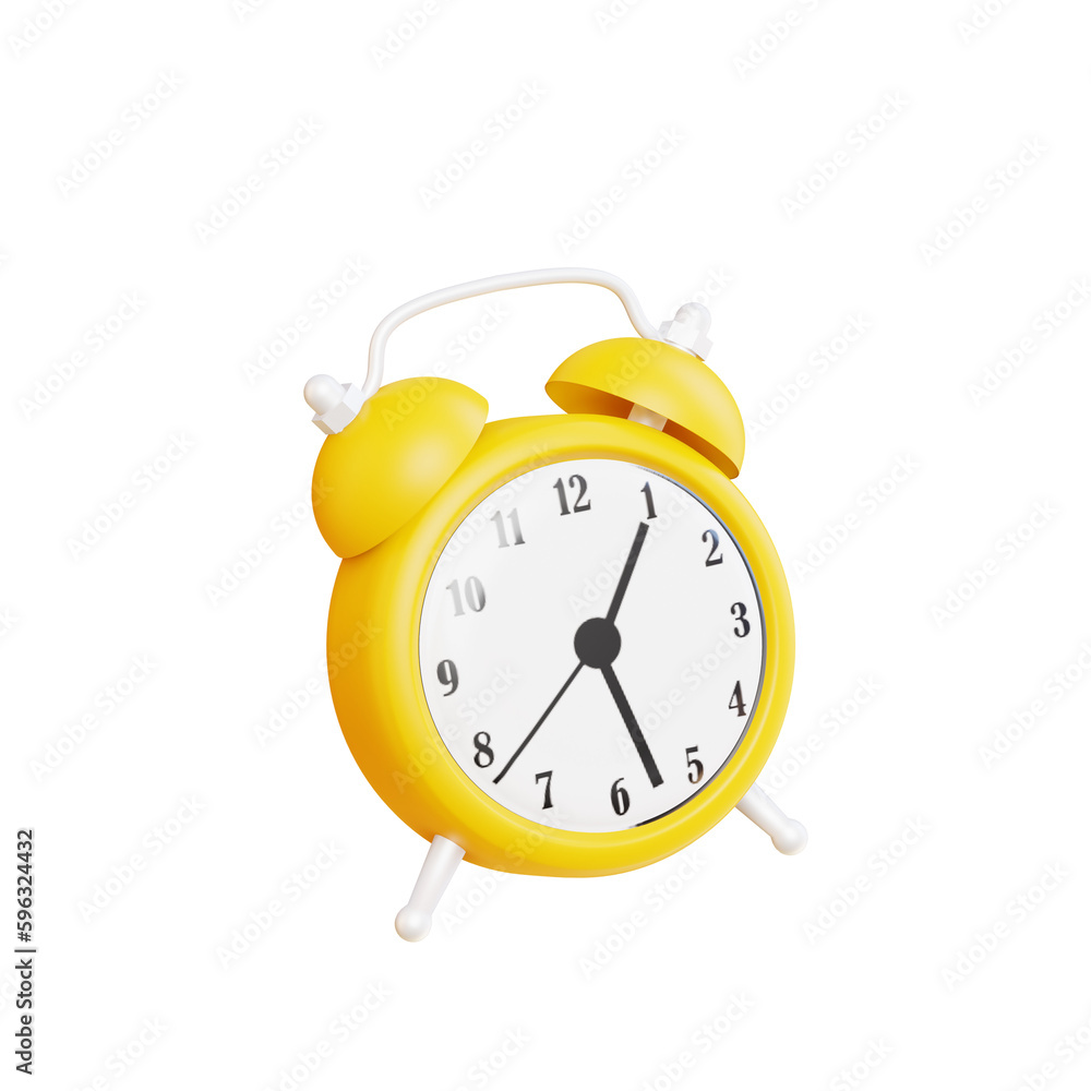 School supplies icon. School analog clock. 3D render School supplies icon. School analog clock. 3D render