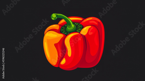 Bright illustration with bell pepper, generative AI.