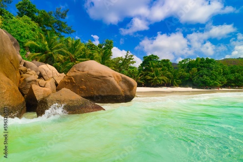 The Beach Anse Lazio, Praslin - Seychelles Island, Indian Ocean, Africa