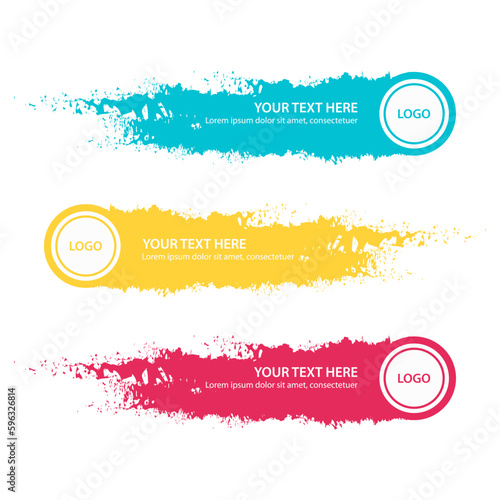 Set of three modern lower third banner template. Vecto