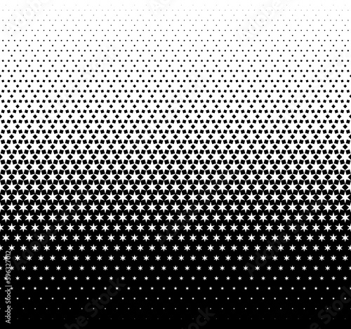 Geometric pattern of black figures on a white background.Seamless in one direction.