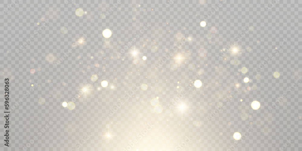Light effect with lots of shiny golden highlights shining on transparent background for christmas new year design. Light effect with lots of shiny golden highlights shining on transparent background for christmas new year design.