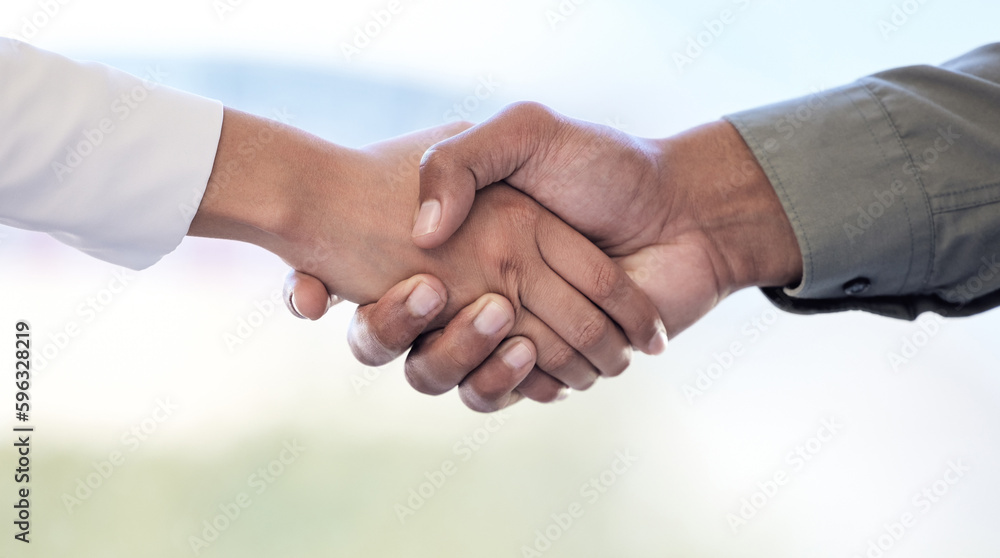 I agree with you. Closeup shot of two unrecognisable businesspeople shaking hands in an office. I agree with you. Closeup shot of two unrecognisable businesspeople shaking hands in an office.