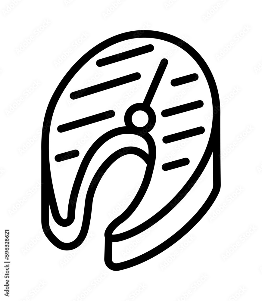 Fototapeta premium Barbecue and grill related symbols flat line icon. Outline sign for mobile concept and web design, store.