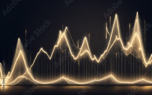 Digital graph chart for business on the stock market. 