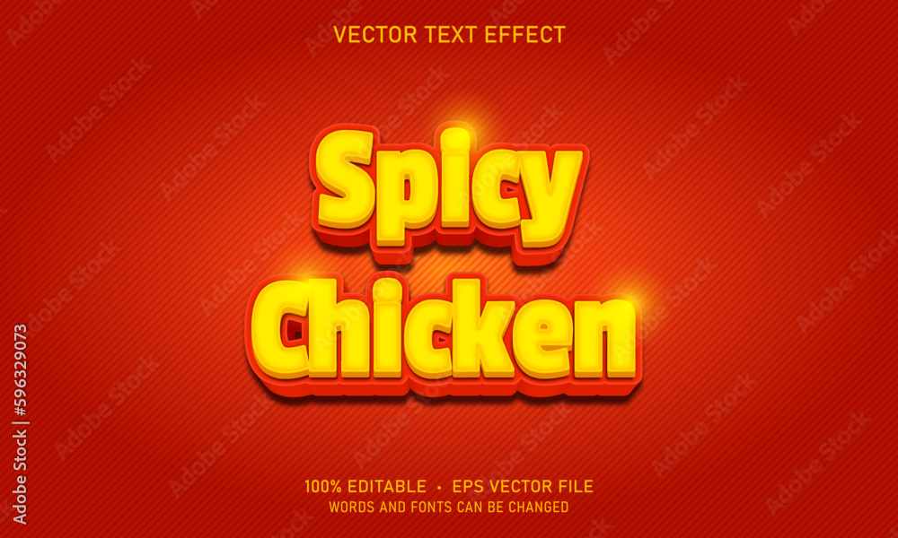 Editable Spicy Chicken Vector Text Effect