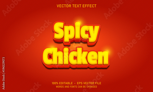 Editable Spicy Chicken Vector Text Effect