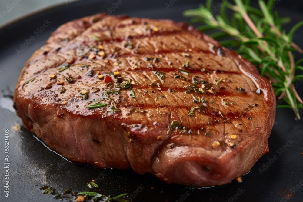 Sizzling steak on a hot grill Sizzling steak on a hot grill