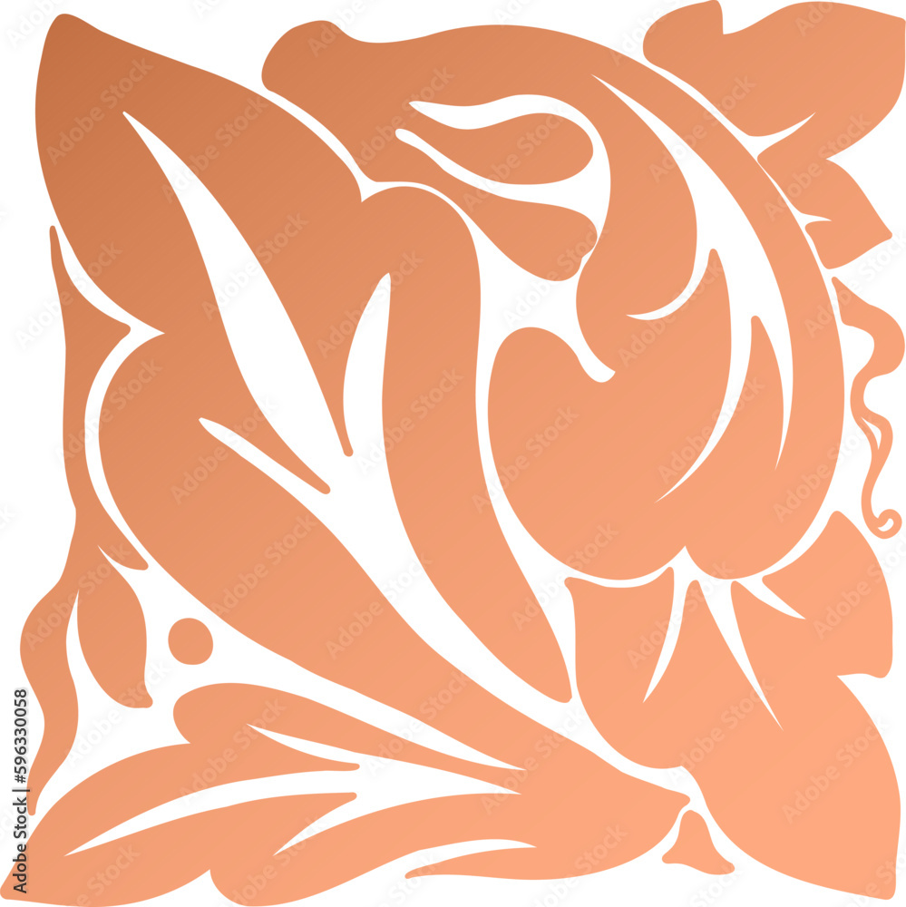 Fototapeta premium Abstract elegant floral logo design on transparent background for flyer, flower shop or beauty salon