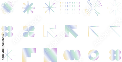 Geometric wireframe shapes on a transparent background. Abstract backgrounds, patterns, cyberpunk elements in trendy psychedelic rave style. Retro futuristic 00s Y2k aesthetic.