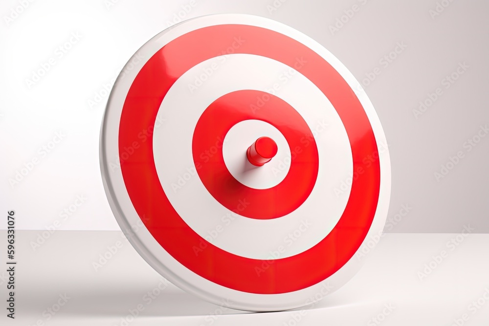 Red and white target illustration, business and marketing concept, white background. Generative AI Red and white target illustration, business and marketing concept, white background. Generative AI
