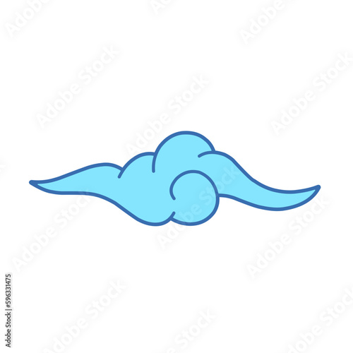 blue clouds in Chinese style vector