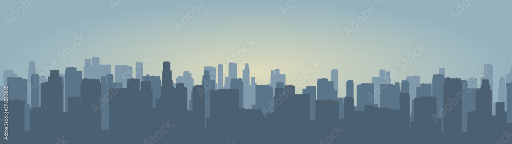 City skyline detailed banner colorful