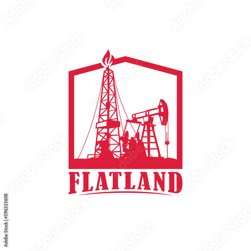 oil pump logo vector red colour gas station template design