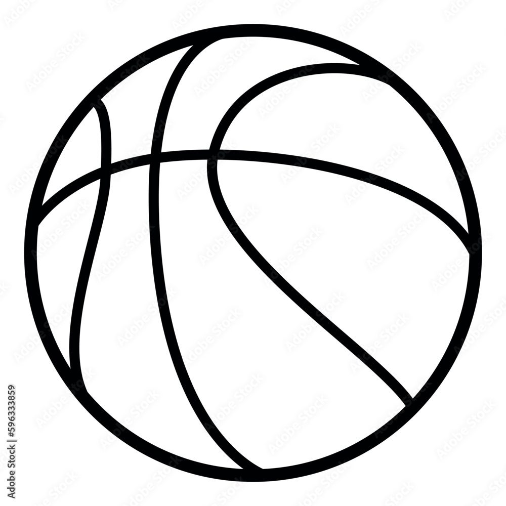 basketball ball - black and white vector symbol illustration, white background