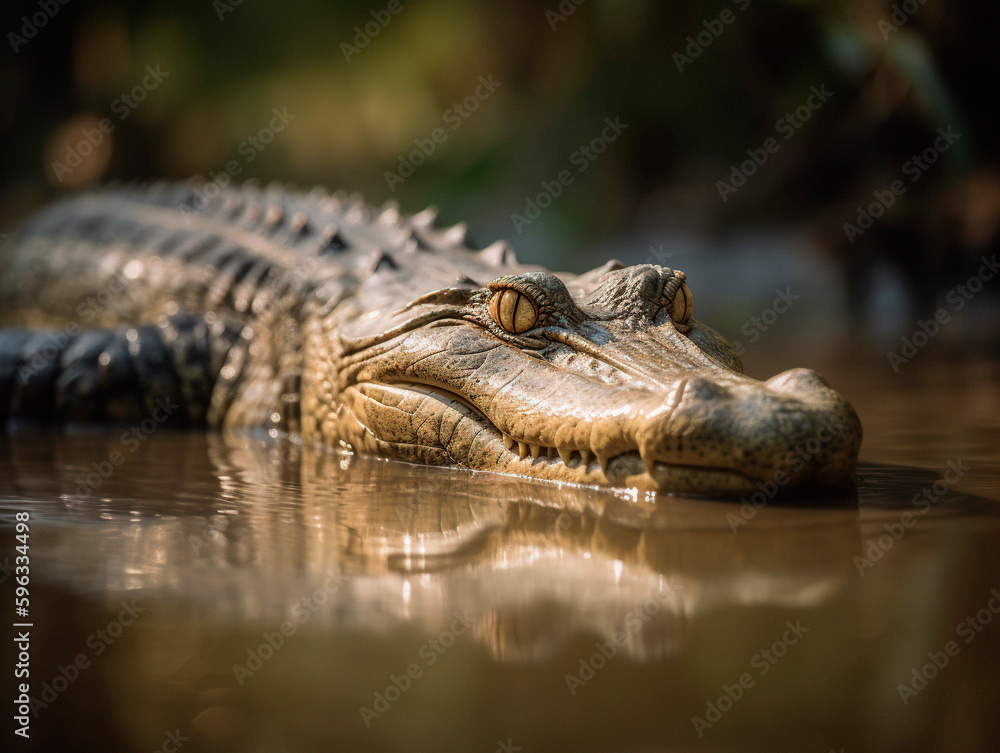 crocodile in the wild. Generated by AI crocodile in the wild. Generated by AI