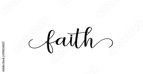 faith calligraphy text with swashes vector