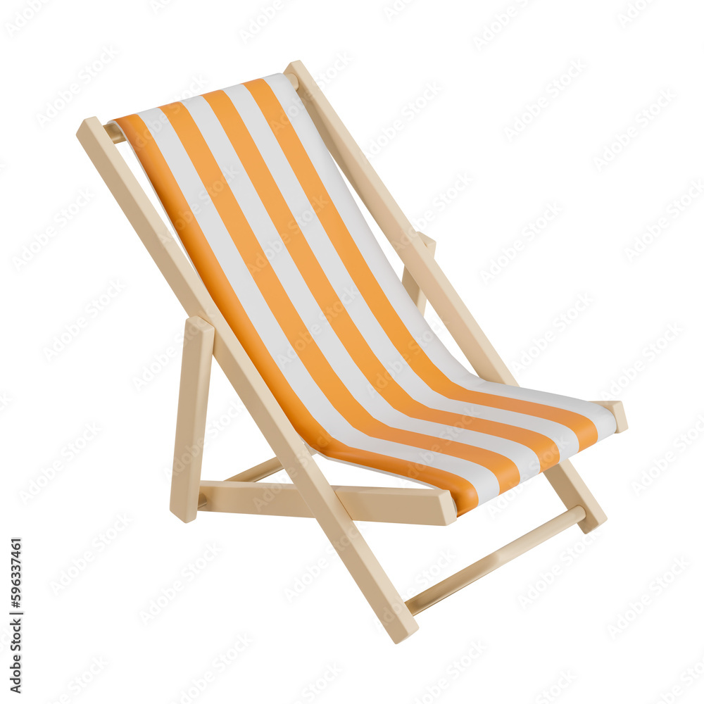 Beach chair. 3d illustration.