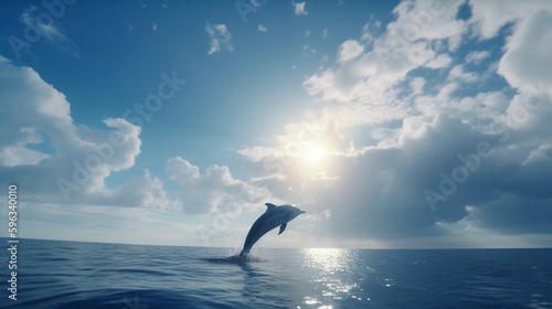 cute dolphin flying in the sky