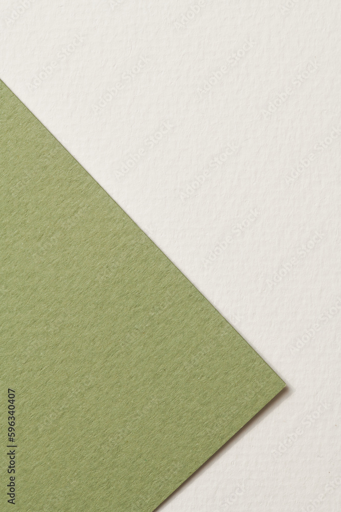 Fototapeta premium Rough kraft paper background, paper texture white green colors. Mockup with copy space for text