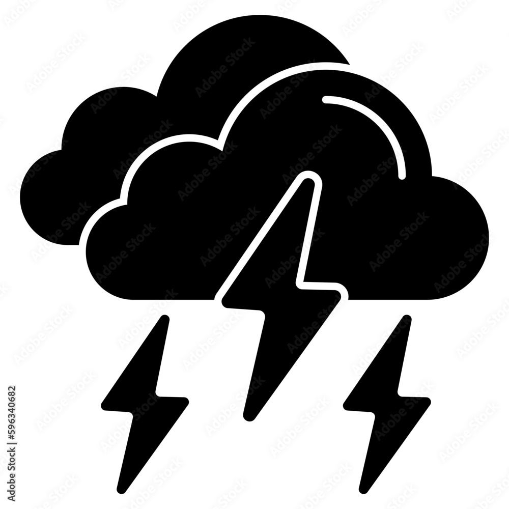 Creative design icon of thunderstorm Creative design icon of thunderstorm
