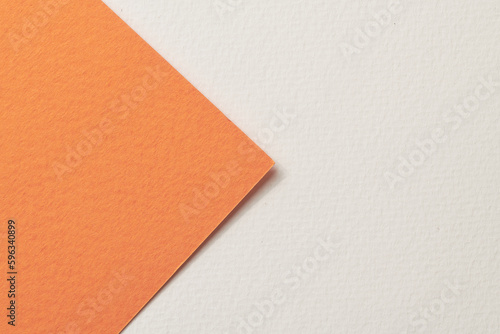 Rough kraft paper background, paper texture orange white colors. Mockup with copy space for text