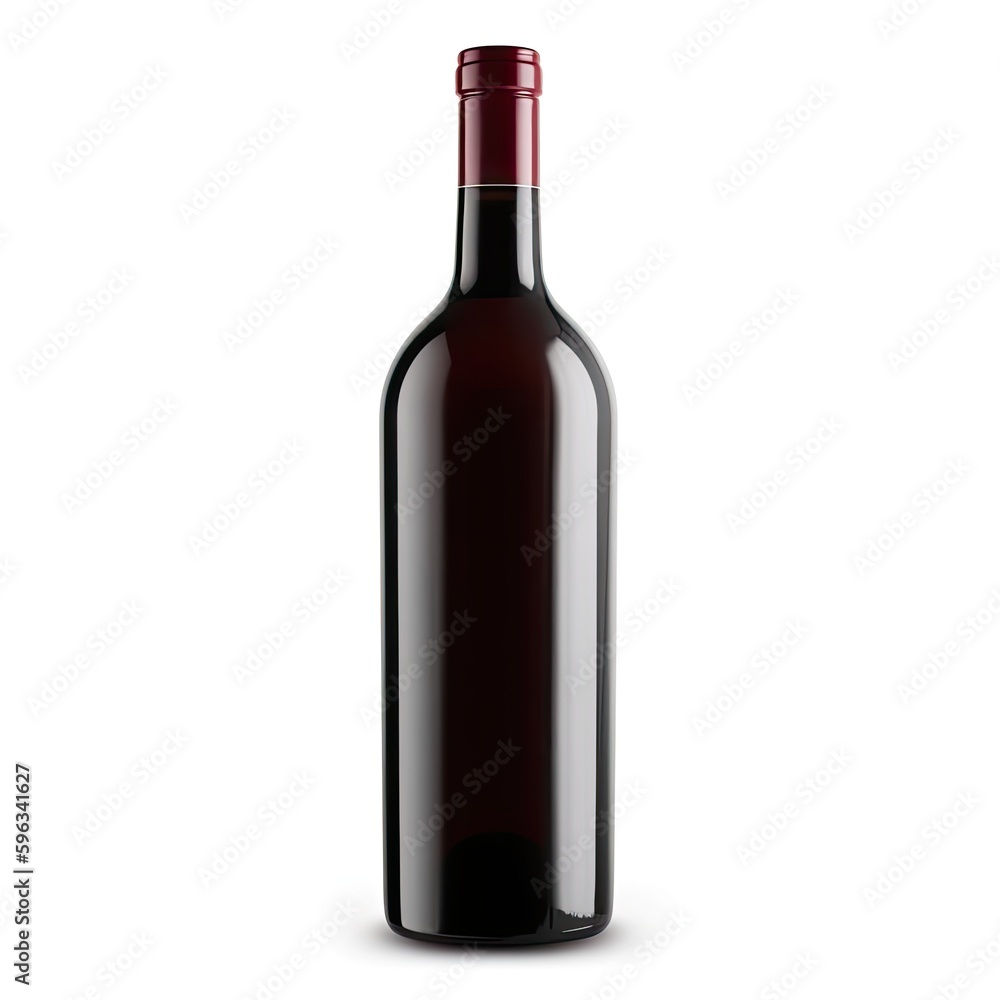 red wine bottle isolated on white background, generative ai red wine bottle isolated on white background, generative ai