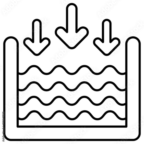 A unique design icon of water level down