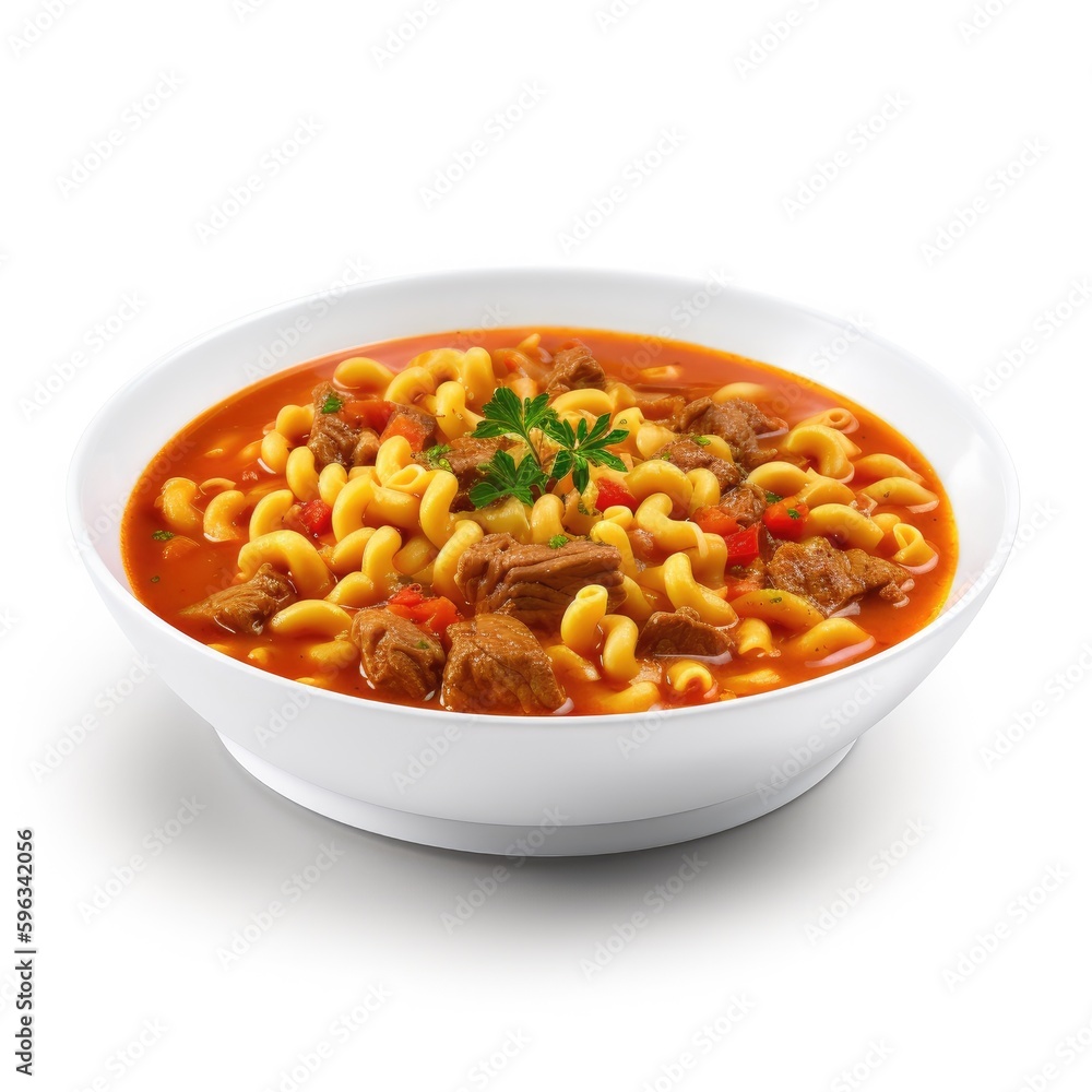 Goulash Isolated on White .Generative AI Goulash Isolated on White .Generative AI