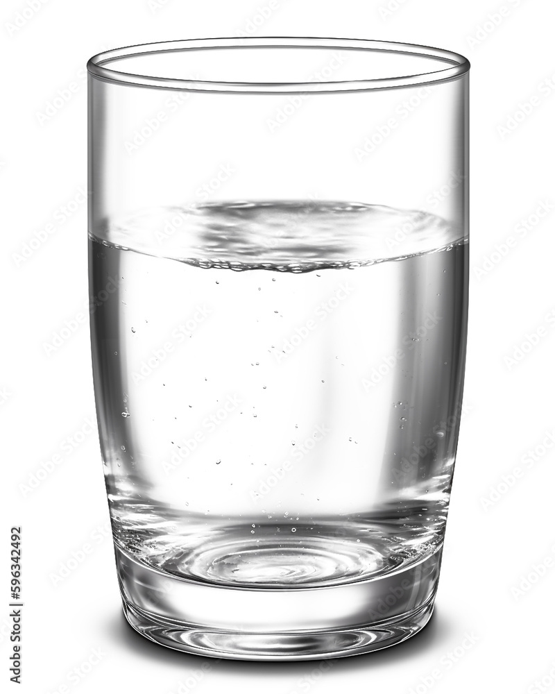 glass of water isolated on a transparent background - obrazy, fototapety, plakaty 