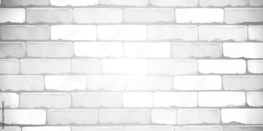 Obraz premium Abstract white brick wall texture for pattern background. Abstract weathered textured white brick wall background