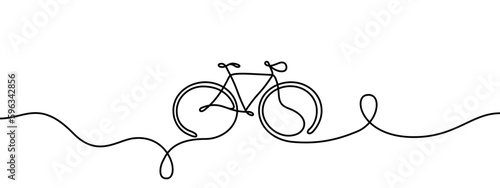Bike one single line icon logo illustration